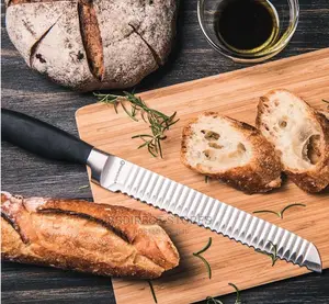 GROOVETECH Dexam Classic 20cm/8" Black Handle Bread Knife