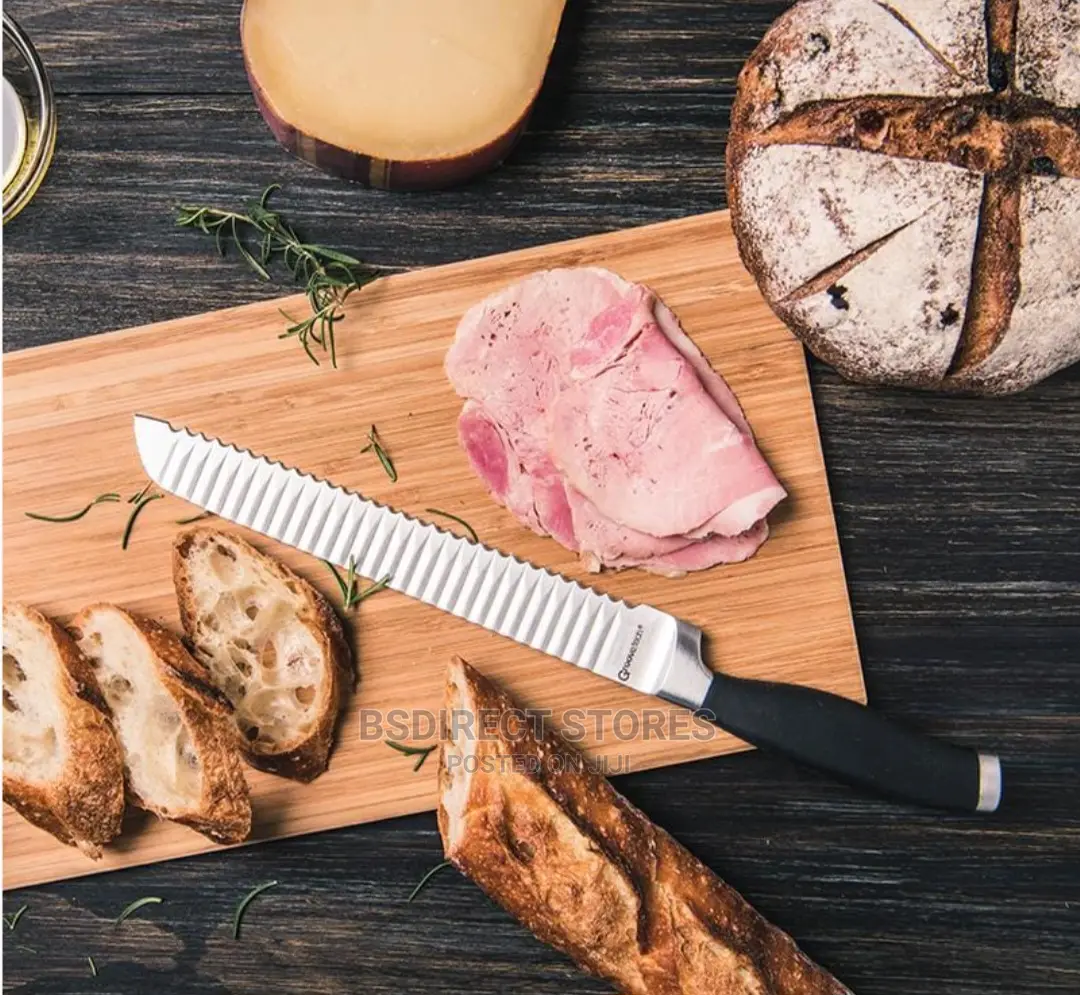 GROOVETECH Dexam Classic 20cm/8" Black Handle Bread Knife
