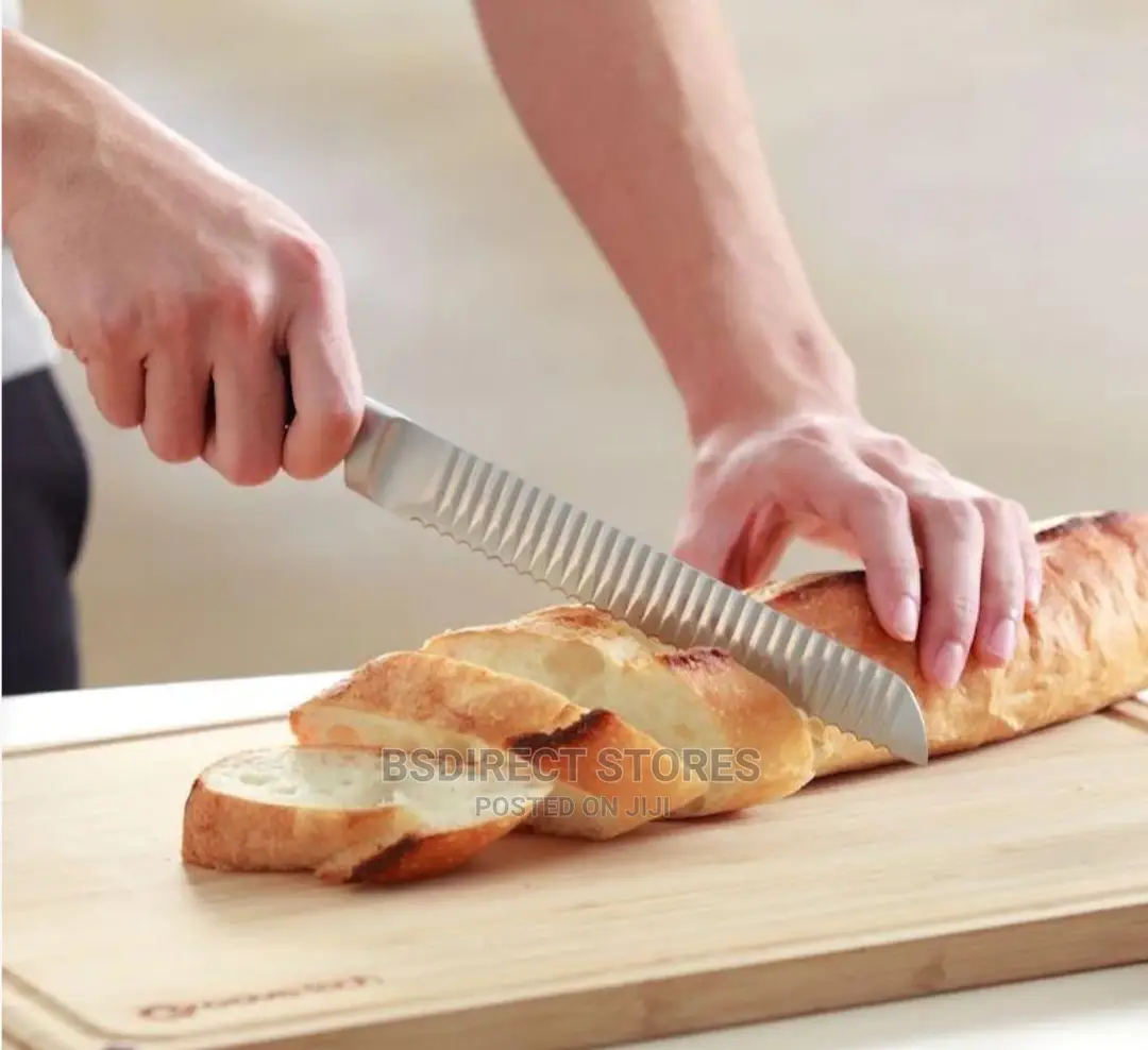 GROOVETECH Dexam Classic 20cm/8" Black Handle Bread Knife