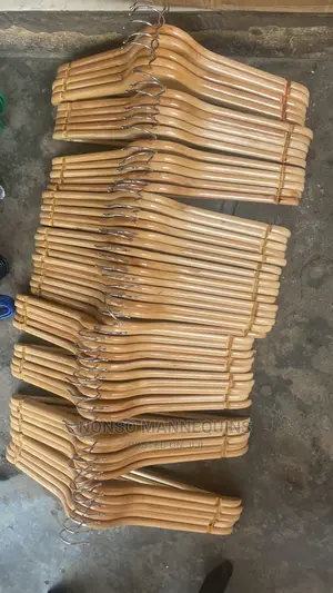 Clean and Neat Wooden Clothes Hangers