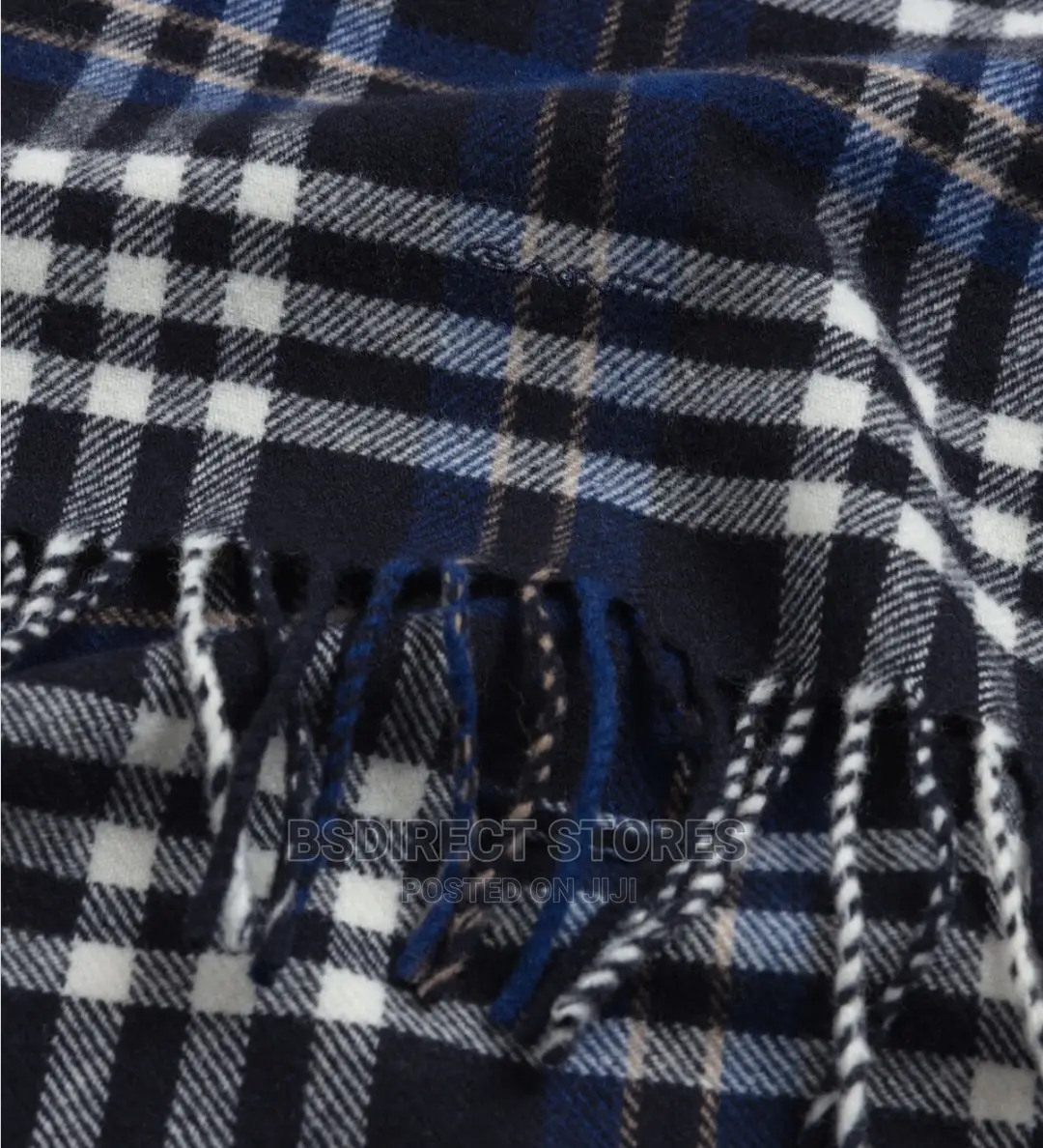Genuine Gant Luxury Check Twill Scarf Evening Blue