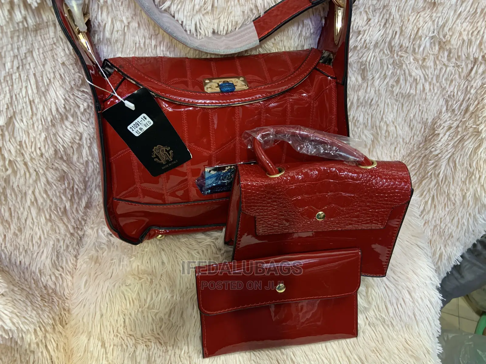 3n1 Quality Red Color Hand Bag