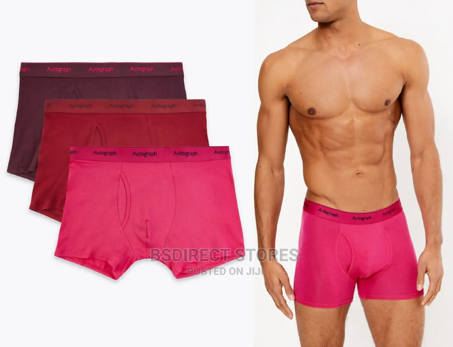 Marks and Spencer Pink Mix 3 Pack Supima Cotton Blend Trunks