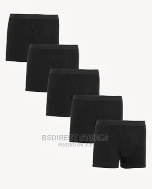 Marks and Spencer Black 5 Packs Cotton Cool Fresh Trunks