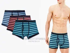 Marks and Spencer Large Stripe 3pk Cotton Cool Fresh Trunk