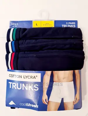 Marks and Spencer Blue Mix 3pk Cotton Cool Fresh Trunks