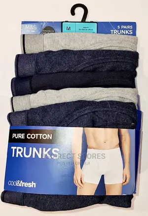Marks Spencer Blue/Grey 5 Packs Cotton Cool Fresh Trunks
