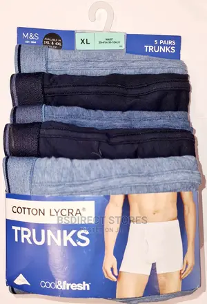 Marks and Spencer Blue Mix 5 Packs Cotton Cool Fresh Trunks