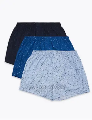 Marks and Spencer 3pk Pure Cotton Blue Print Woven Boxers