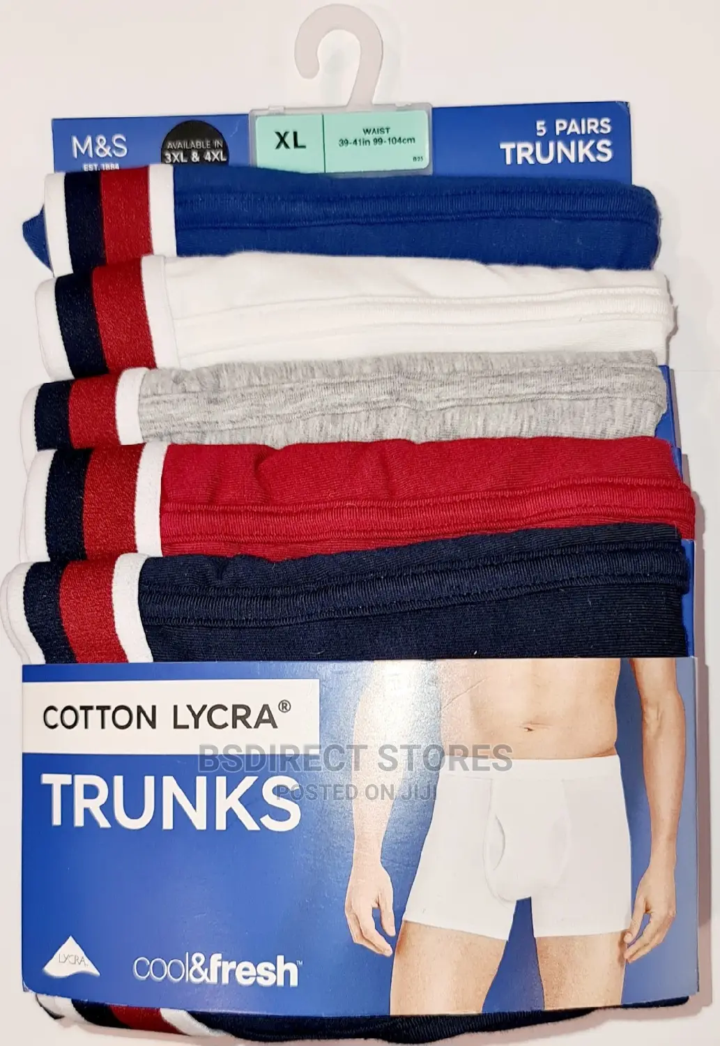 Marks and Spencer Multi 5 Packs Cotton Cool Fresh Trunks