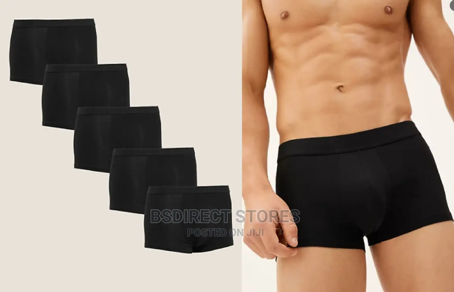 Marks and Spencer All Black 5 Pack Cool Fresh Hipsters