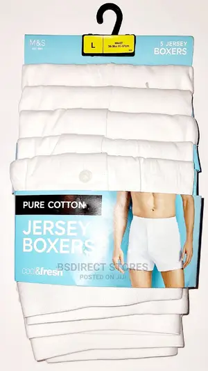 Marks and Spencer Pure White 5pk Cool Fresh Jersey Boxers