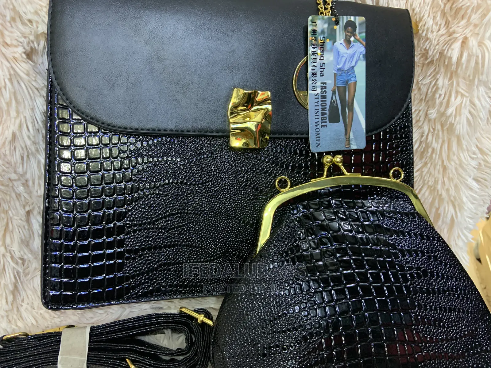 Medium Size 2n1 Croc Skin Quality Hand Bag