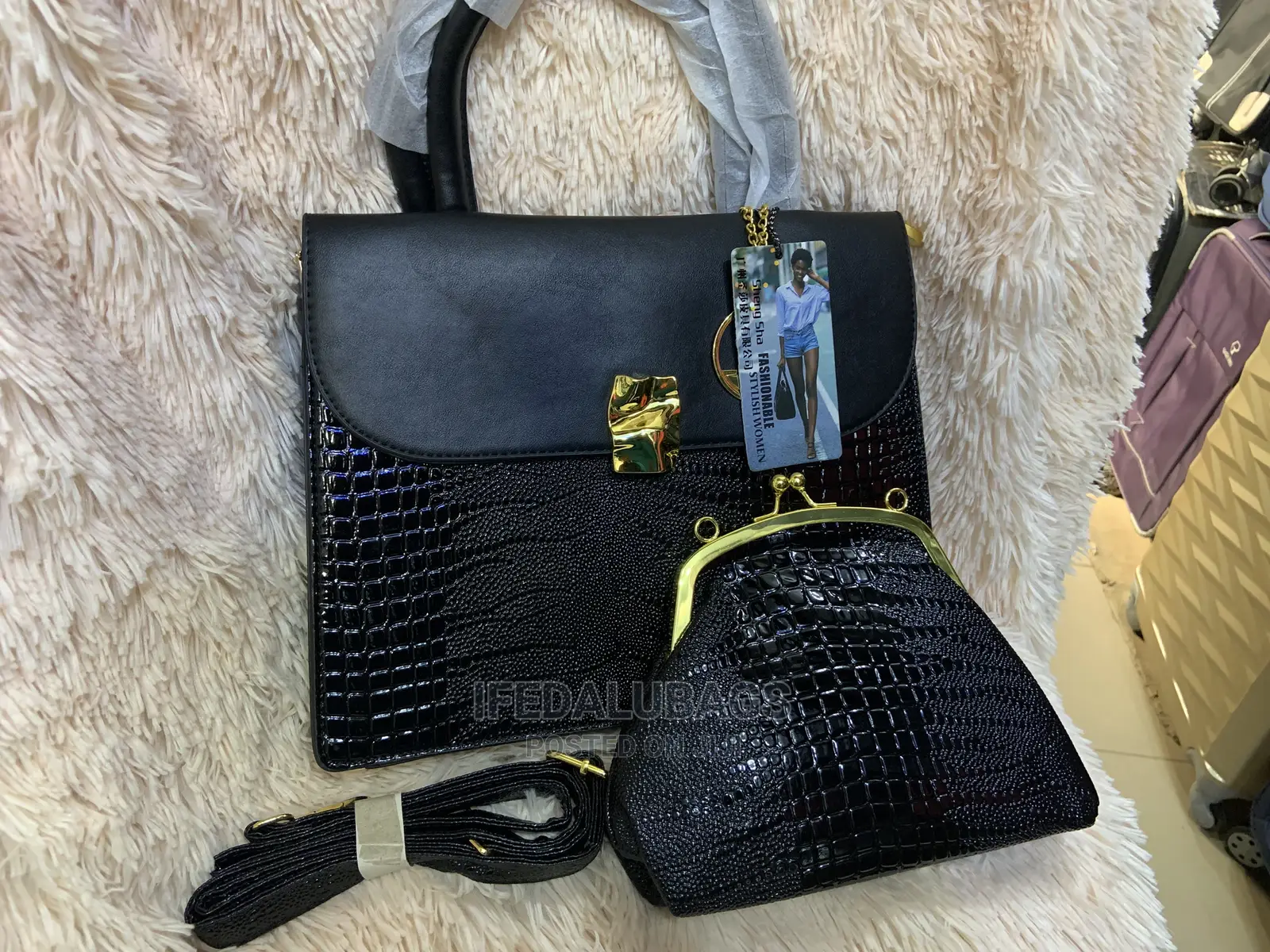Medium Size 2n1 Croc Skin Quality Hand Bag