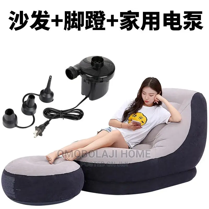 Inflatable Relaxing Air Sofa Chair + Foot Rest + Pump