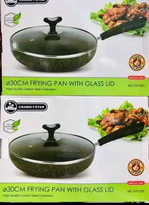 Masterpan Chef's Wok With Glass Lid - 12" 30cm