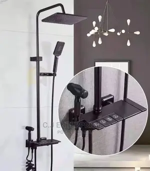 Piano Button Shower Mixer in Black Color
