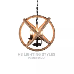 Country Industrial Wind Hemp Rope Chandelier
