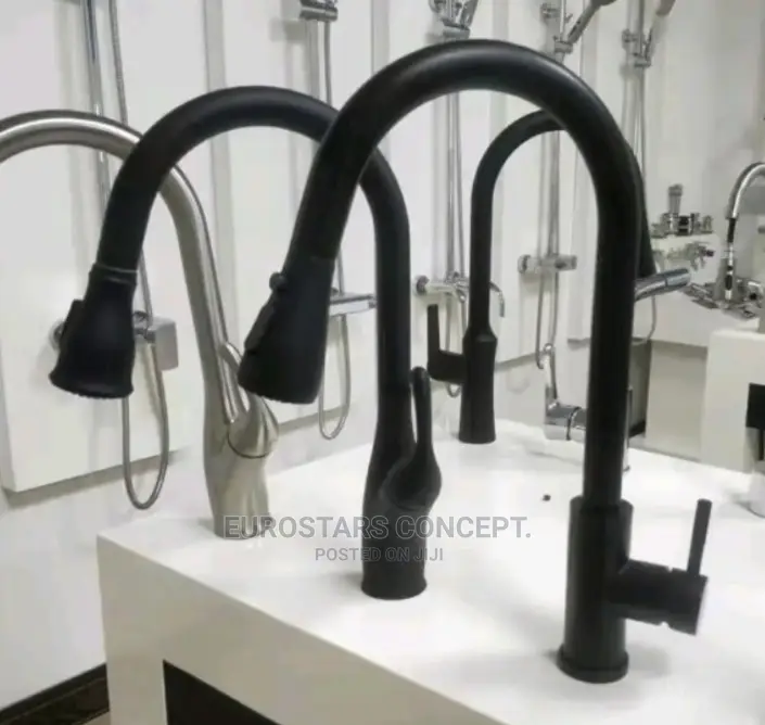 Black Pull Out Kitchen Sink Mixer Tap