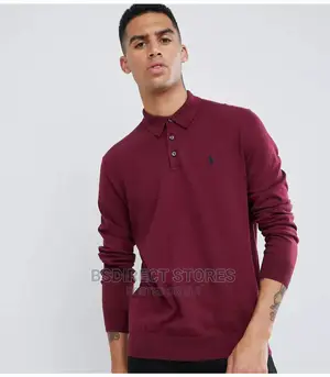 Polo Ralph Lauren Burgundy Pima Cotton Knitted Long Sleeve