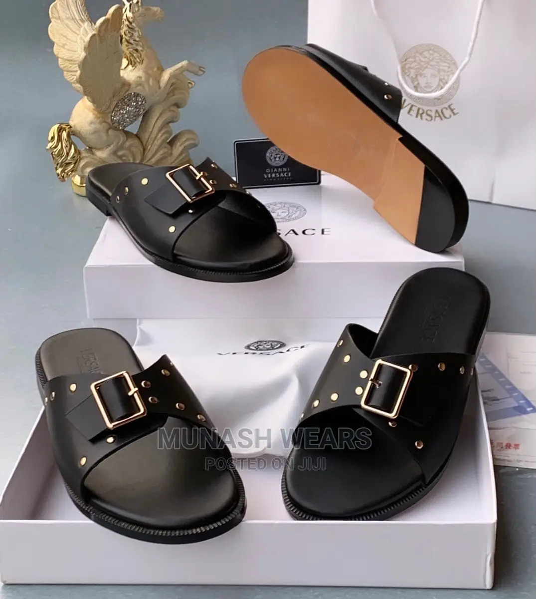 Versace Leather Slipers
