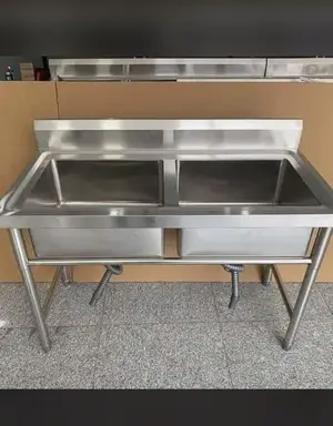Commercial Washing Sink Double Bowls