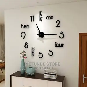 Fashion 3D DIY Wall Clock Decor Sticker Mirror