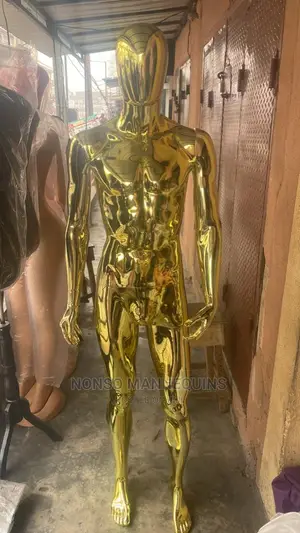 Male Gold Chrome Faceless Full Body Mannequin