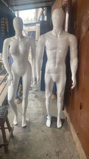 Male and Female Glossy White Size 12 Mannequins