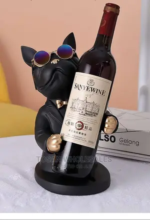 Decorative Bulldog Wine Holder Statue Rack