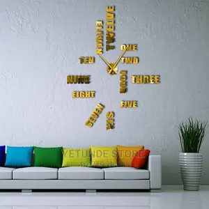 English Letter Number Large Wall Clock Modern Design