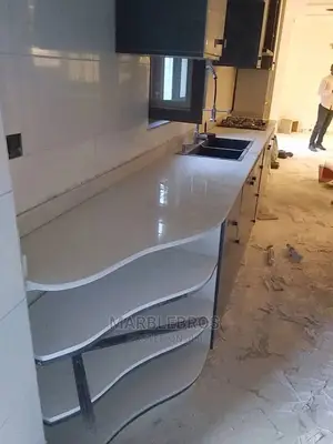 Kitchen Countertop Finishing White Marble Stone MB