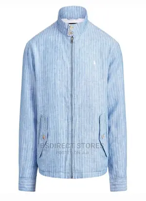 Polo Ralph Lauren Striped Linen Jacket Capri Blue / White