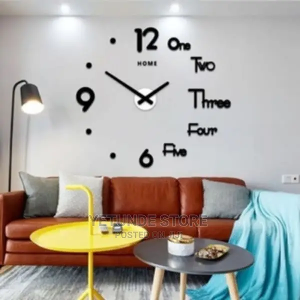 Black Frameless Wall Clock