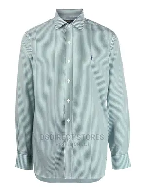 Polo Ralph Lauren Dark Green/White Stripe-Print Cotton Shirt