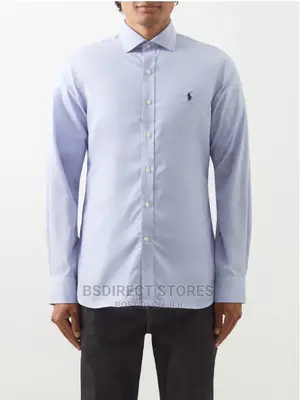 Polo Ralph Lauren Light Blue/White Slim Fit Poplin Shirt