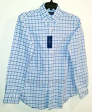 Polo Ralph Lauren Classic Fit Plaid Oxford Shirt Cabana Blue