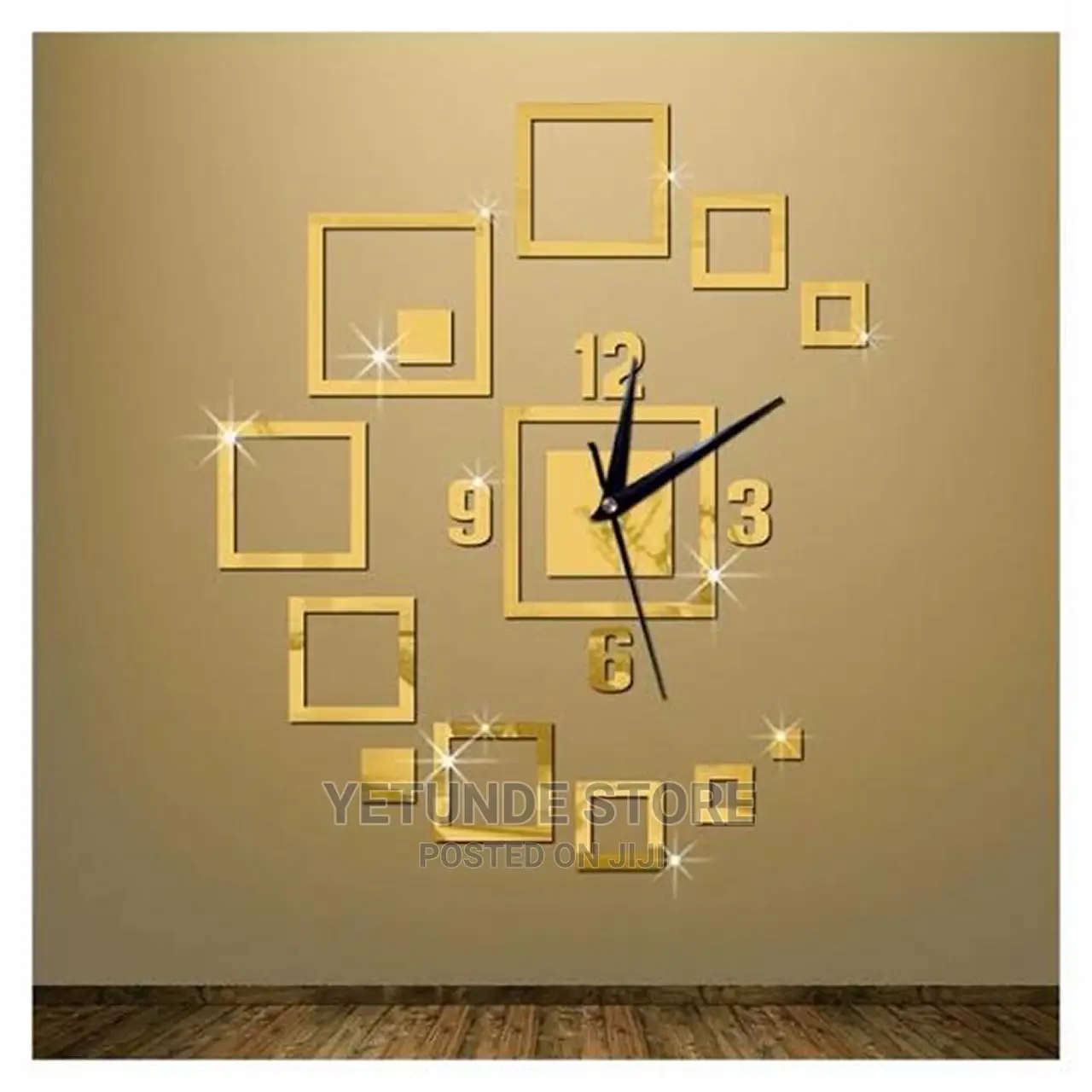 Gold 3D Wall Clock