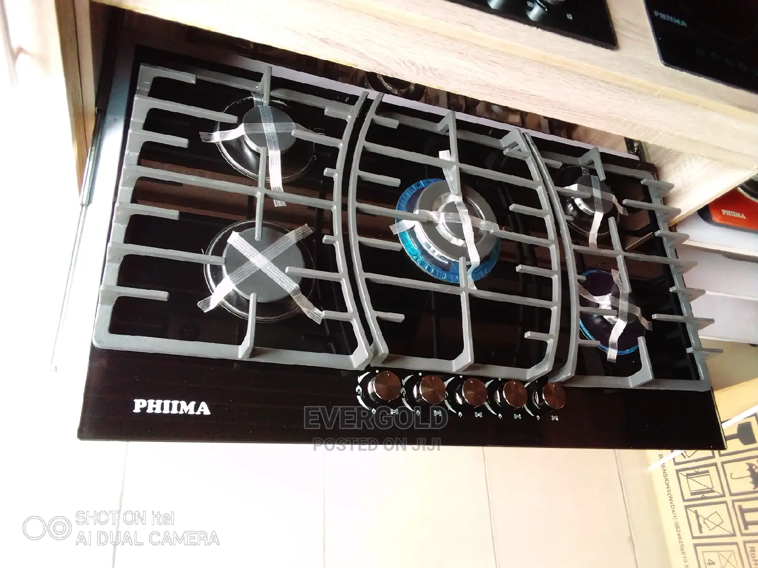 5 Burner Gas Cooker Hob With Automatic Ignition