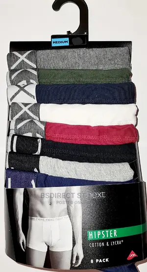 NEXT Core Mixed Colour Hipsters Luxury Cotton Boxers 8 Pack