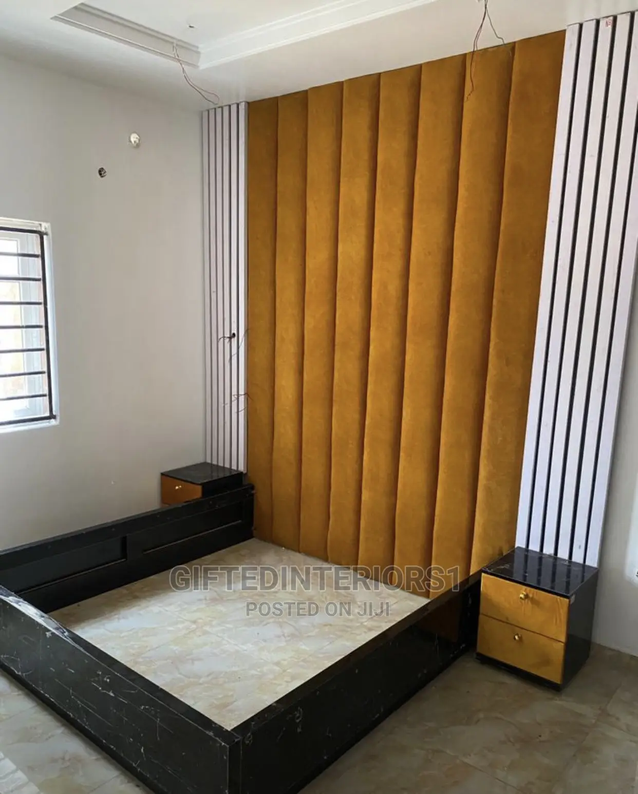 6 by 6 Bed Frame With Wall Cladding and Bedside Cupboards in Enugu ...