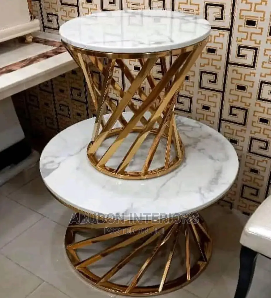 White on Gold Base Center Table
