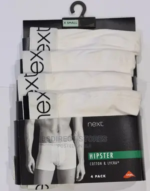 NEXT Hipsters White Luxury Men Cotton Boxers Pack of Four
