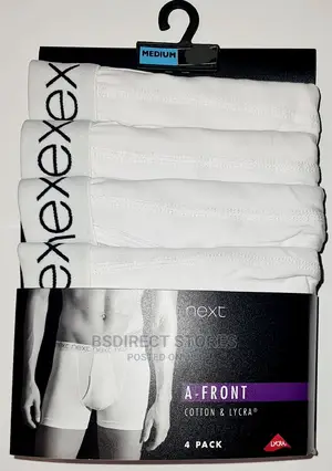 NEXT White a-Front Luxury Men Cotton Boxers Pack of Four