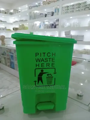 Waste Trash Can Yellow Hospital Clinic Foot