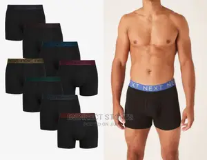 Photo - NEXT a-Front Black Bright Waistband Cotton Boxers Pack of 8
