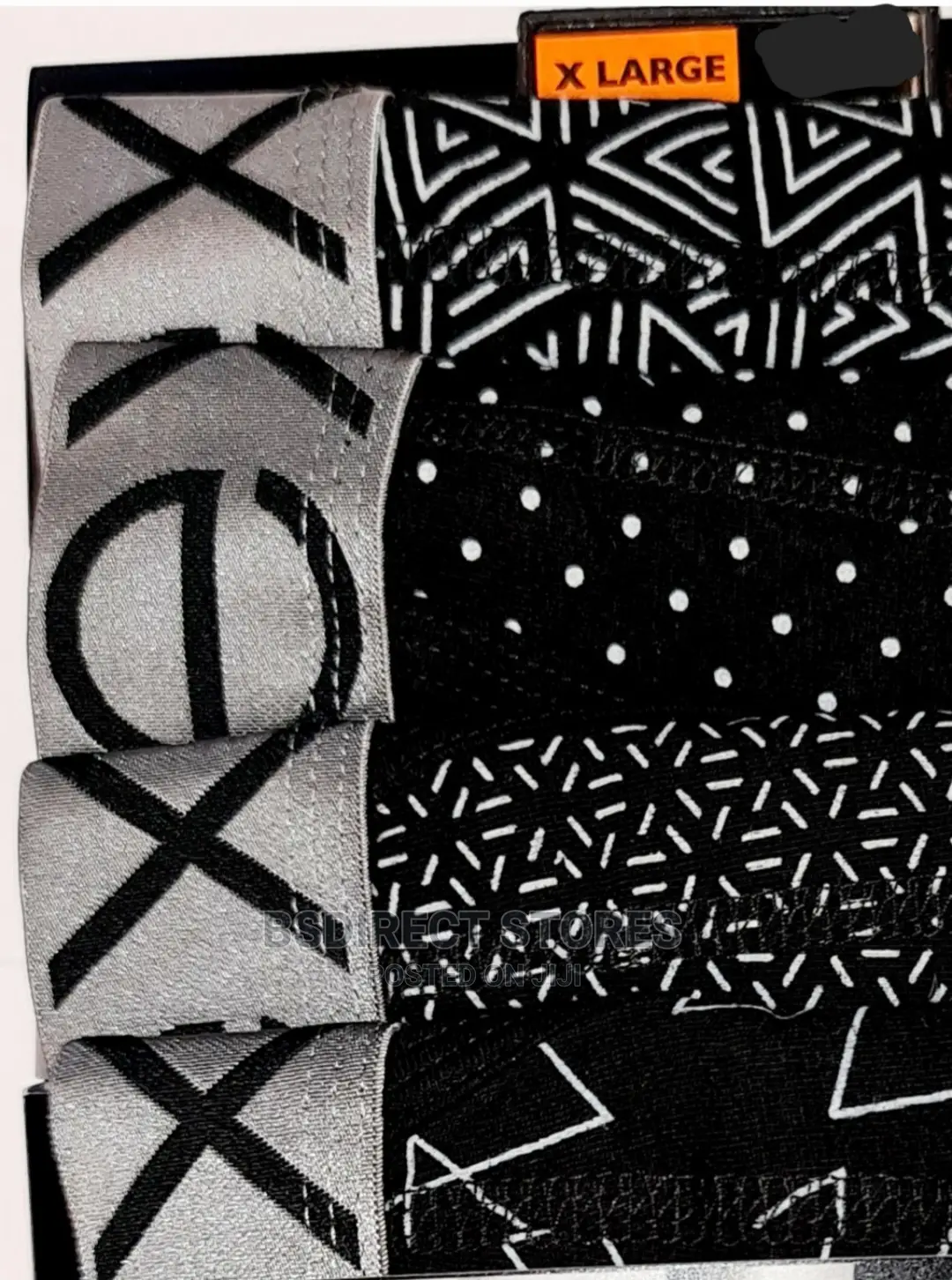NEXT Black Pattern a-Front Luxury Cotton Boxers Pack of 4
