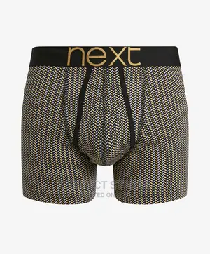 NEXT Black/Gold Pattern a-Front Luxury Men Boxers Pack of 4