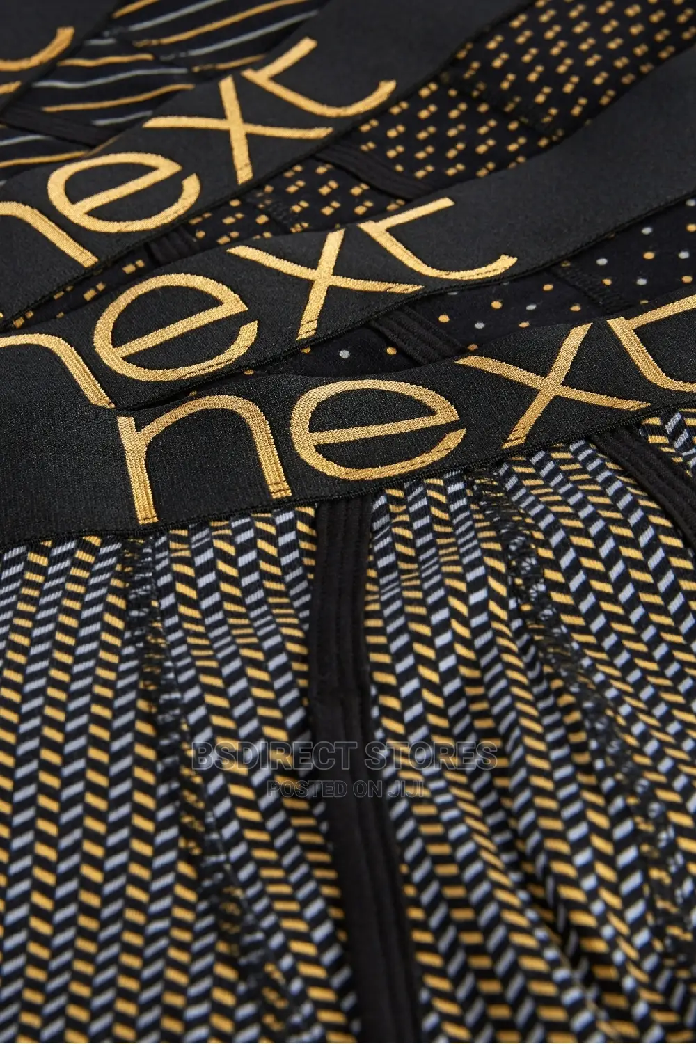 NEXT Black/Gold Pattern a-Front Luxury Men Boxers Pack of 4