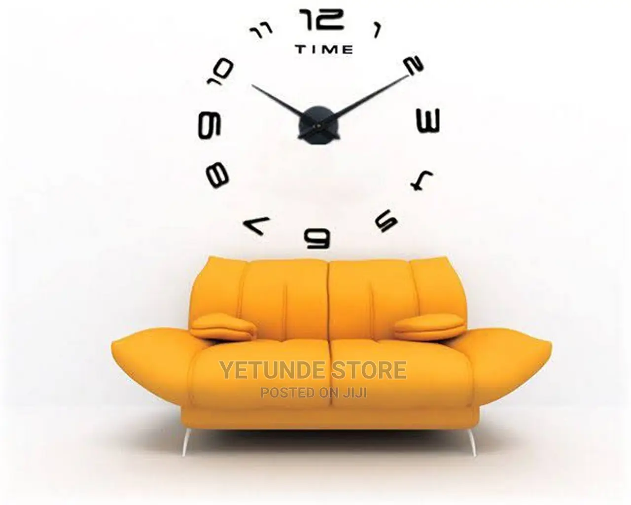 Yellow 3D Wall Clock